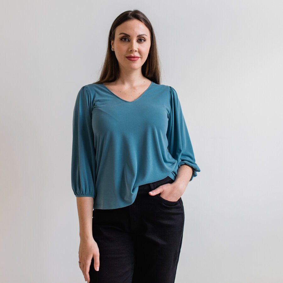 Line blouse - surf petrol