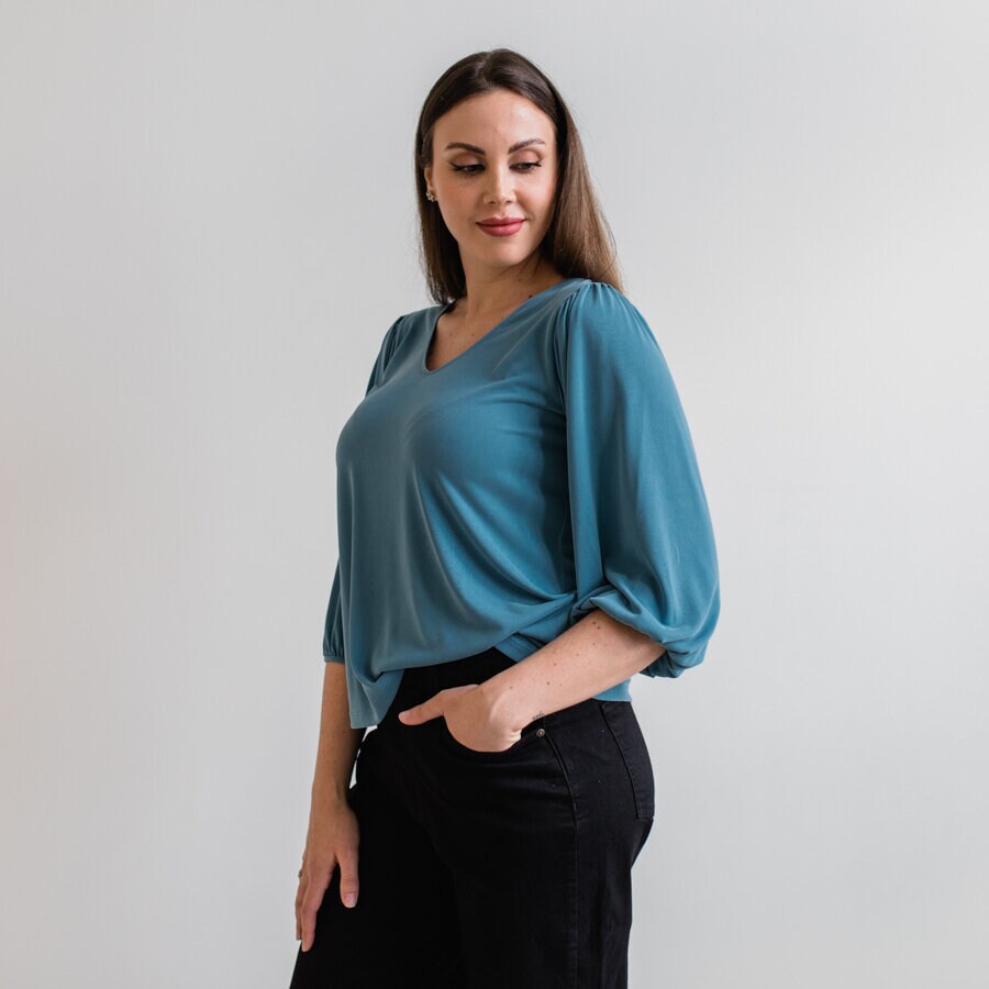 Line blouse - surf petrol