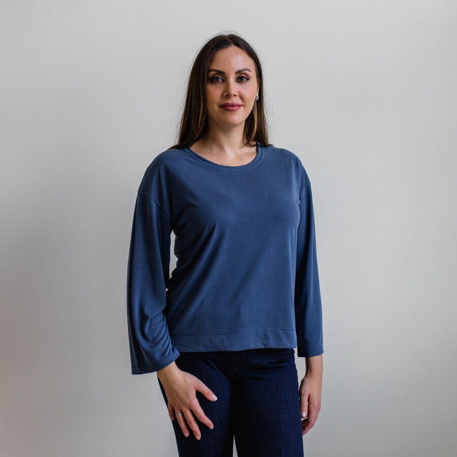 Shallow blouse - navy blue
